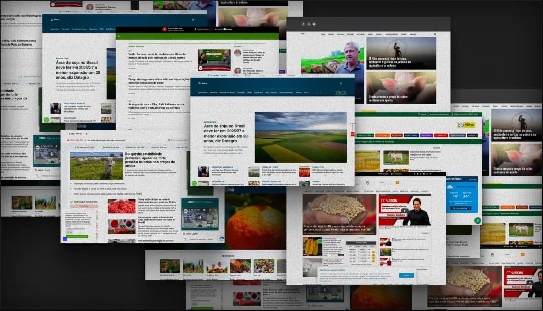 Dezenas de notícias de mercado espalhadas em sites e formatos diferentes